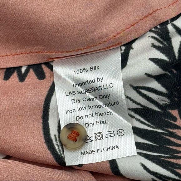 NWT Las Sureñas Women’s Long Orange Floral Tiger Print Dress Medium 100% Silk - Picture 11 of 14